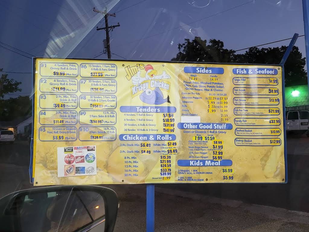 Jim's Krispy Fried Chicken Menu 5